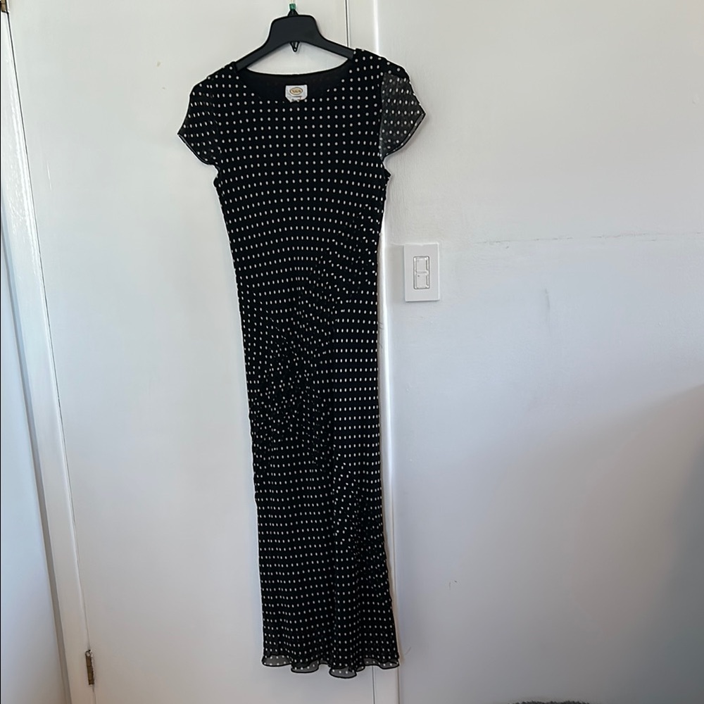 Talbots Size 8 Black and White Polka Dot Dress - brand new with tags